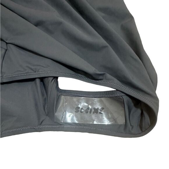 NWT SKIMS Signature Swim Scoop Neck One Piece Swimsuit In Gunmetal Gray - Picture 7 of 8